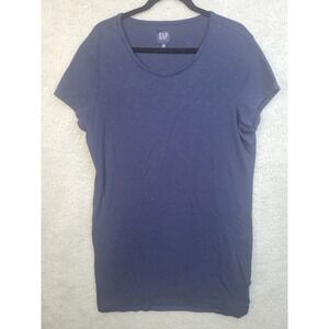 GAP Womens T-Shirt XXL Navy Blue Short Sleeve Scoop Neck Casual Basic Tee Top